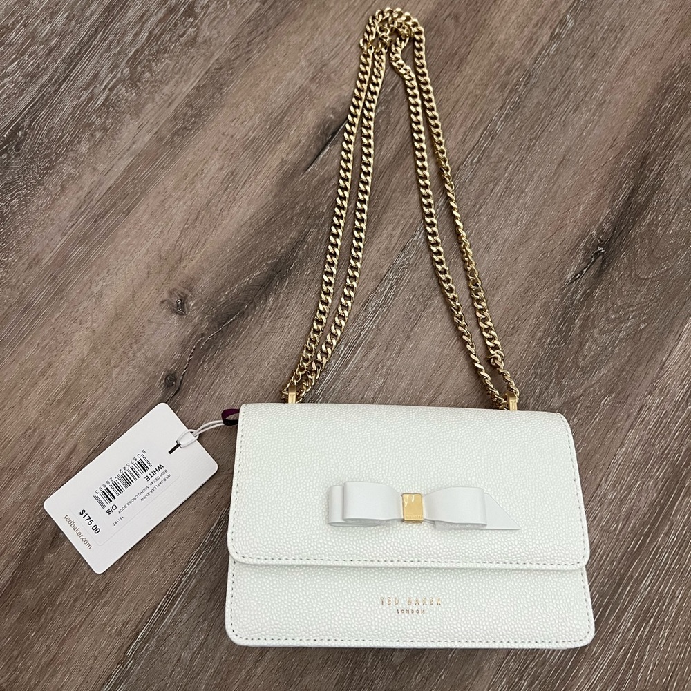 Ted Baker white purse with gold chain